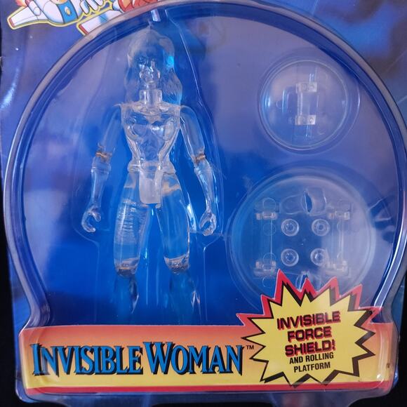 Toy Biz 1995 Marvel Fantastic Four Invisible Woman 5" Action Figure Clear Marvel - Picture 3 of 7